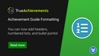 Site Feature: Add headers, lists, and bullet points to achievement guides